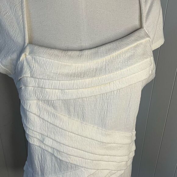 Anthropologie 9-H15 STCL Womens Large Layered Top Ivory Lagenlook Flowy NWT - Picture 2 of 12